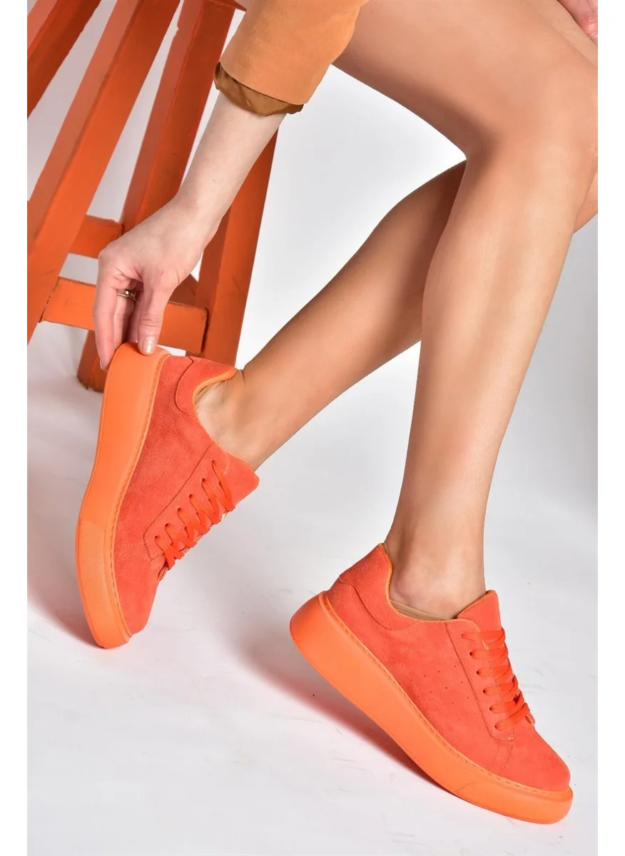 Fox Shoes P602045002 Orange Suede Women's Sports Shoes Sneakers