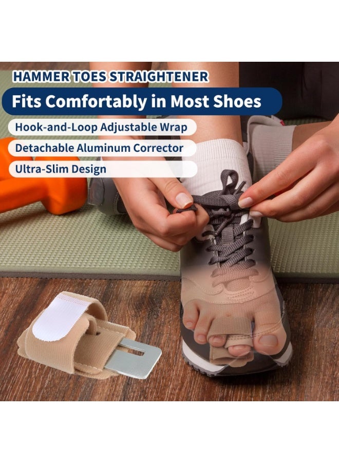 4PCS Fabric Hammertoe Pack, Hammertoe Corrector for Women and Men, Toe Splint for Curved Toes, Curled Toes, Bent Toes and Broken Toes, Toe Fixation Strap (Beige，Black) - Image 5