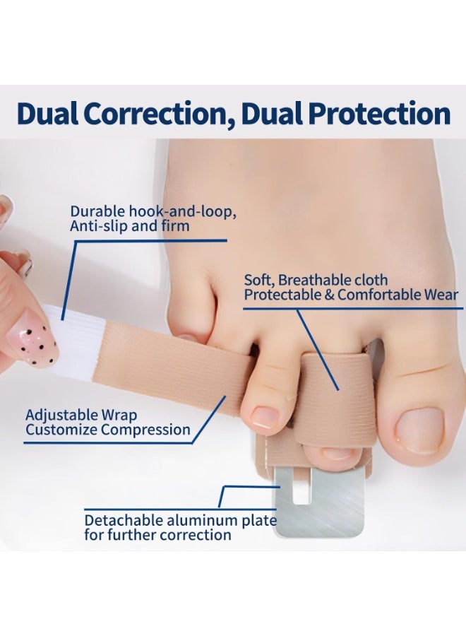 4PCS Fabric Hammertoe Pack, Hammertoe Corrector for Women and Men, Toe Splint for Curved Toes, Curled Toes, Bent Toes and Broken Toes, Toe Fixation Strap (Beige，Black) - Image 2