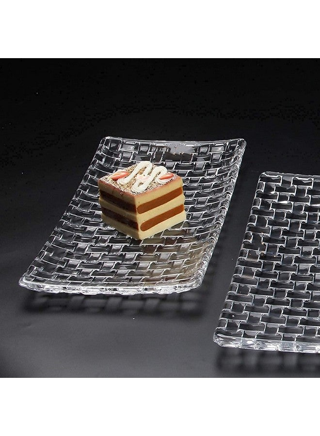 saiYum saiYum® Beautiful Crystal Clear Square Shape Glass Tray Plate for Serving Dry Fruits, Fruits, Snacks, Sweets, Chocolates for Home Decoration, Living Room (Transparent) - Image 1