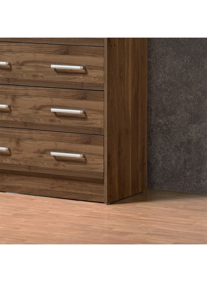 DANUBE HOME صدر فخم من 5 أدراج - وحدة تخزين خشبية عصرية لغرفة النوم، غرفة المعيشة، المدخل - صندوق أدراج أنيق للملابس، الألعاب، المكتب، تنظيم المنزل - جوز فاتح - Image 4