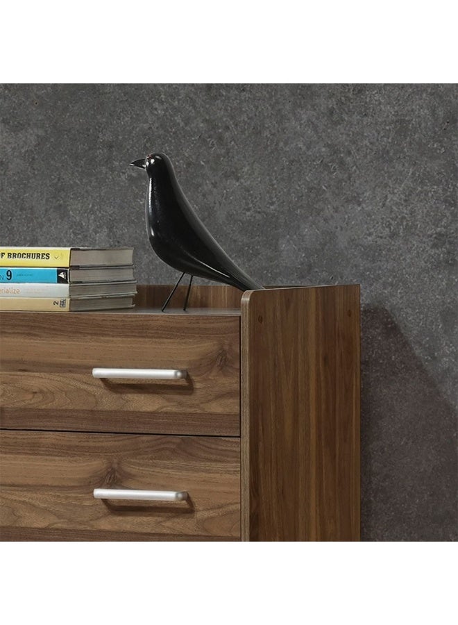 DANUBE HOME صدر فخم من 5 أدراج - وحدة تخزين خشبية عصرية لغرفة النوم، غرفة المعيشة، المدخل - صندوق أدراج أنيق للملابس، الألعاب، المكتب، تنظيم المنزل - جوز فاتح - Image 3