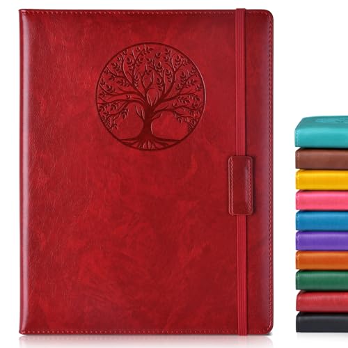Biuwory Lined Journal Notebook for Women Men,256 Pages A4 Large Hardcover Leather Journals for Writing,Travel,Business,Work,School,College Ruled Notebooks for Note Taking, Diary Notepad 8.6"×11" - Image 1