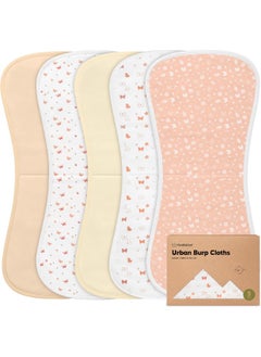 KeaBabies 5-Pack Organic Burp Cloths for Baby Boys and Girls - Ultra Absorbent Burping Cloth, Burp Clothes, Newborn Towel - Milk Spit Up Rags - Burpy Cloth Bib for Unisex, Boy, Girl - Burp Cloths (Butterflies)  - Image 1