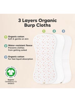 KeaBabies 5-Pack Organic Burp Cloths for Baby Boys and Girls - Ultra Absorbent Burping Cloth, Burp Clothes, Newborn Towel - Milk Spit Up Rags - Burpy Cloth Bib for Unisex, Boy, Girl - Burp Cloths (Butterflies)  - Image 4