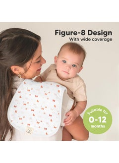 KeaBabies 5-Pack Organic Burp Cloths for Baby Boys and Girls - Ultra Absorbent Burping Cloth, Burp Clothes, Newborn Towel - Milk Spit Up Rags - Burpy Cloth Bib for Unisex, Boy, Girl - Burp Cloths (Butterflies)  - Image 3