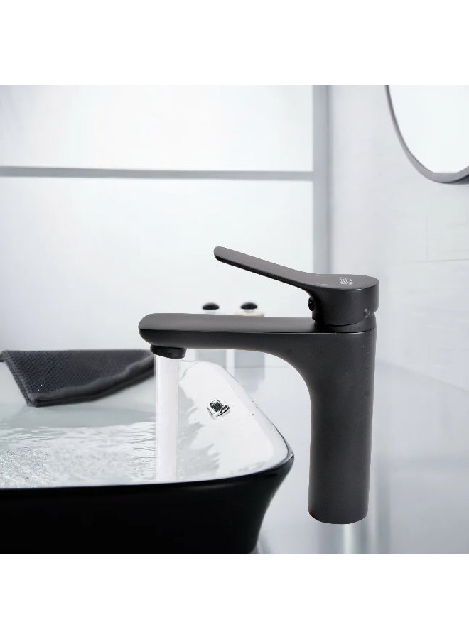 ITG Matte Black Bathroom Sink Faucet, Single Lever Basin Mixer Tap, Hot and Cold Water Mixer, Durable Brass, Anti-Rust Finish, Modern Design, Long Lasting, SASO Certified, 5-Year Warranty - Image 5