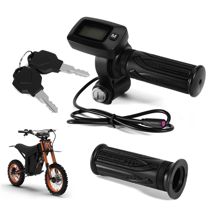 Dilomber 48V Bike Throttle Compatible with Tuttio Soleil 01 Electric Dirt Bike Only w/LCD Display and M Button (New Version, Cannot Be Used Interchangeably with The Old Throttle) - Image 1