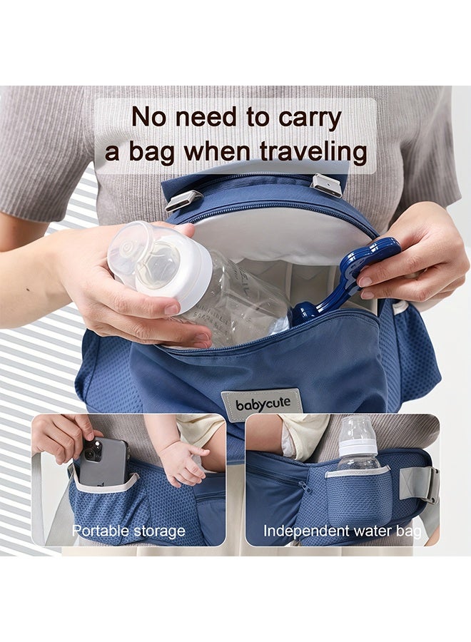 Beauenty 2-in-1 Multifunctional Youngsters Waist Stool & Backpack, Detachable Combination with Drool Bib and Storage Box, Ergonomic Design for Olds, Machine Washable, Front Buckle Closure, Polyester Material - Ideal for Travel, Youngsters Car Sea - Image 4