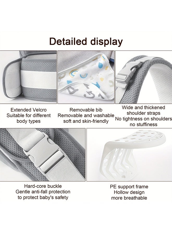 Beauenty 2-in-1 Multifunctional Youngsters Waist Stool & Backpack, Detachable Combination with Drool Bib and Storage Box, Ergonomic Design for Olds, Machine Washable, Front Buckle Closure, Polyester Material - Ideal for Travel, Youngsters Car Sea - Image 5