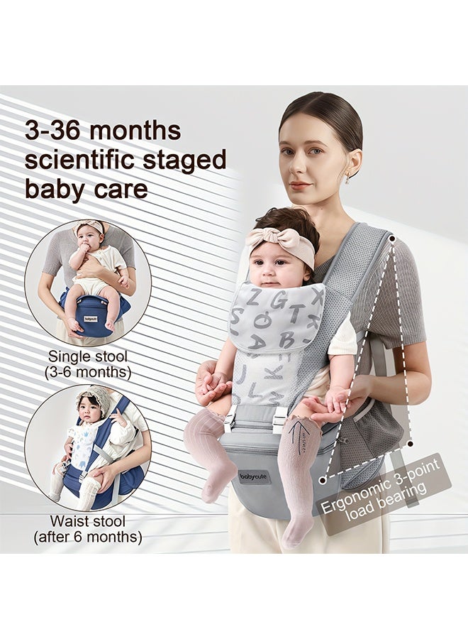 Beauenty 2-in-1 Multifunctional Youngsters Waist Stool & Backpack, Detachable Combination with Drool Bib and Storage Box, Ergonomic Design for Olds, Machine Washable, Front Buckle Closure, Polyester Material - Ideal for Travel, Youngsters Car Sea - Image 2