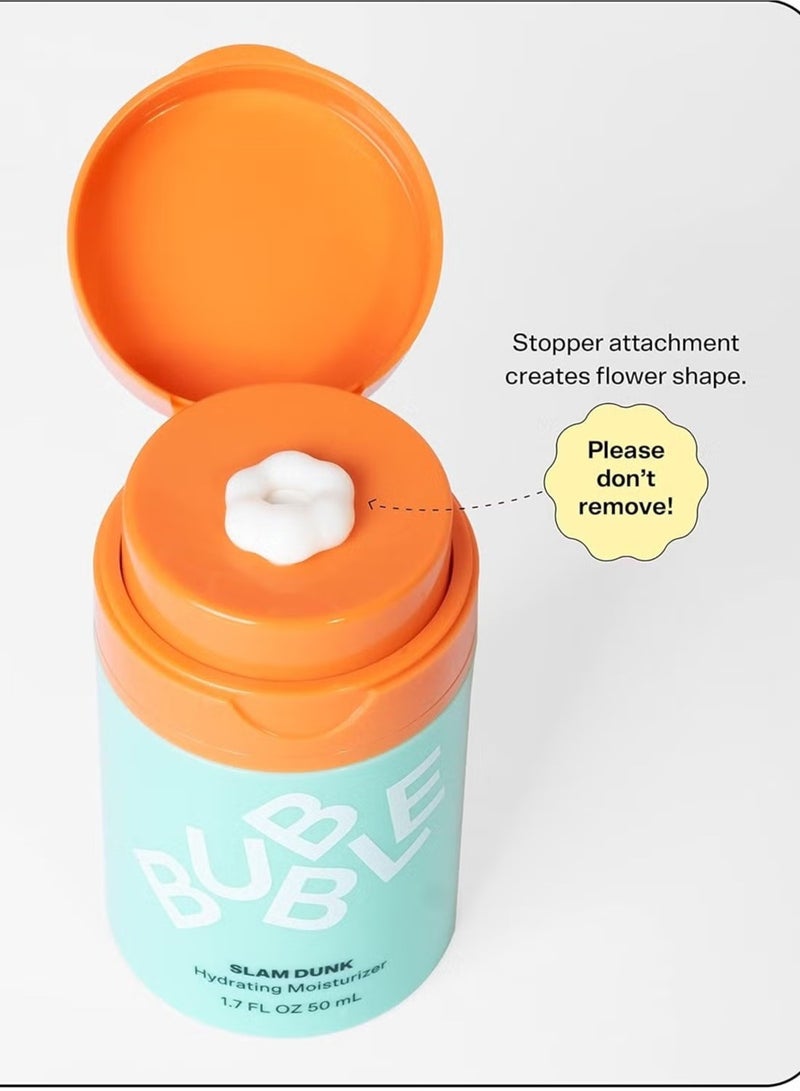 Bubble Skincare Slam Dunk Face Moisturizer - Hydrating Face Cream for Dry Skin with Vitamin E & Aloe Vera Juice - Blue Light Protection for a Glowing Complexion (50ml)