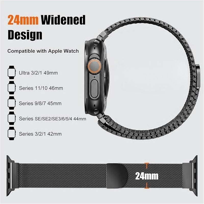 ACESTAR Magnetic Milanese Loop Compatible with Apple Watch Bands 49mm 46mm 45mm 44mm Men Women,Stainless Steel Metal Bands for iWatch Ultra 3/2/1 Series 11 10 9 8 7 6 5 4 SE 3/2/1 - Image 5