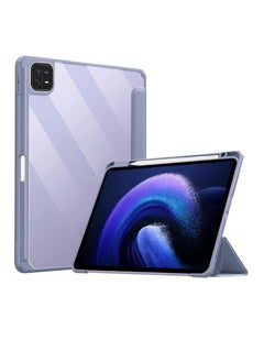 ProElite Smart Flip Case Cover for Xiaomi Mi Pad 6 11 inch Tablet, Transparent Back with Pen Holder, Lavender