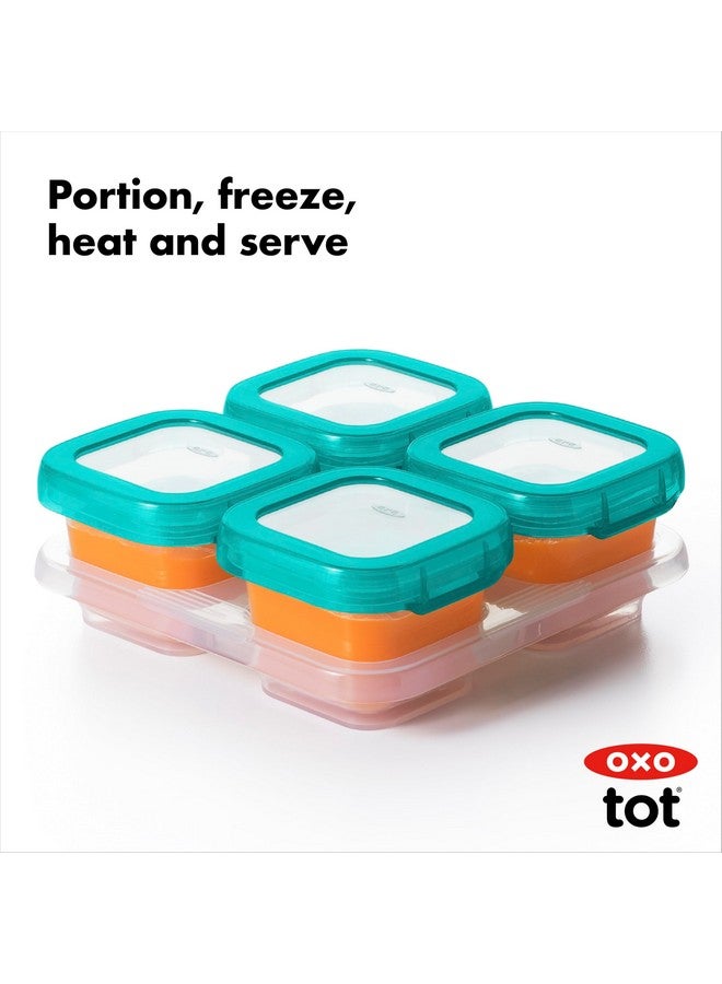 OXO Tot Baby Blocks Freezer Storage Containers Teal (4 Oz) - Image 3
