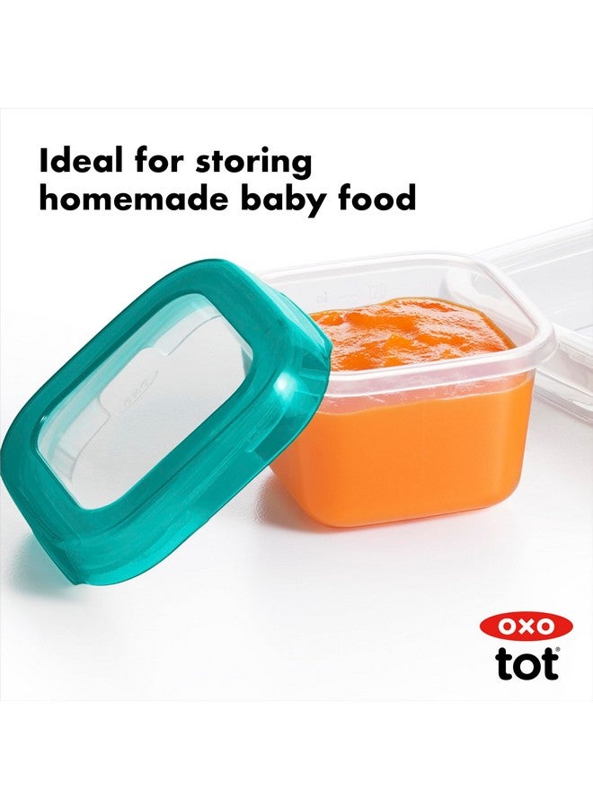 OXO Tot Baby Blocks Freezer Storage Containers Teal (4 Oz) - Image 2