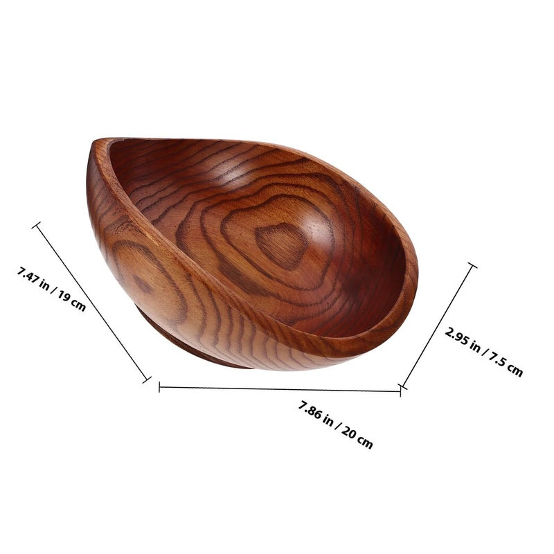 Small Acacia Wood Serving Bowl For Kitchen Dining Fruit Salad Wooden Bowl - Image 3