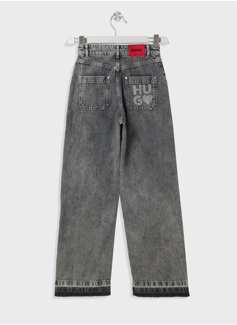 HUGO Kids Straight Fit Denim Jeans  - Image 2