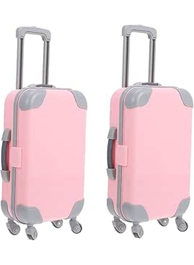 2Pcs Mini Suitcase Dollhouse Accessory Realistic Miniature Toy Fine Craftsmanship - Image 1
