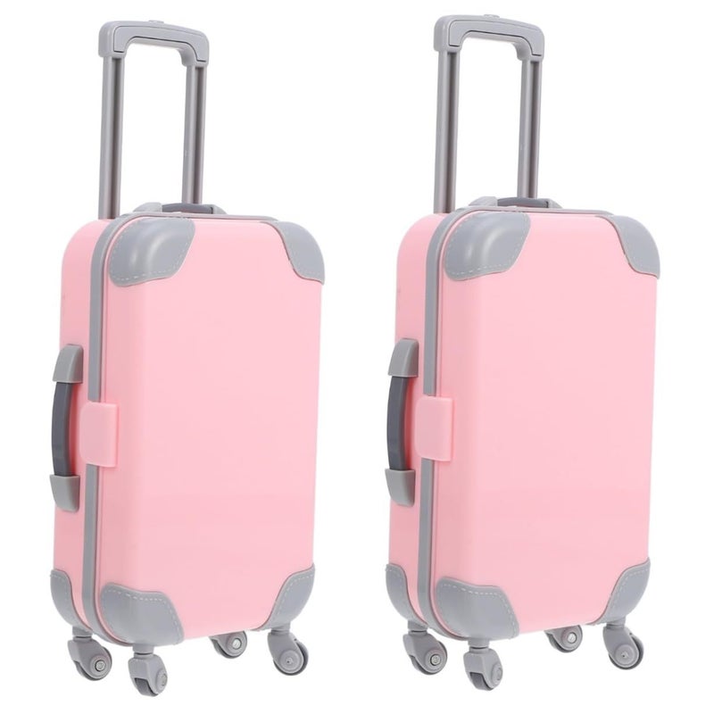 2Pcs Mini Suitcase Dollhouse Accessory Realistic Miniature Toy Fine Craftsmanship - Image 2