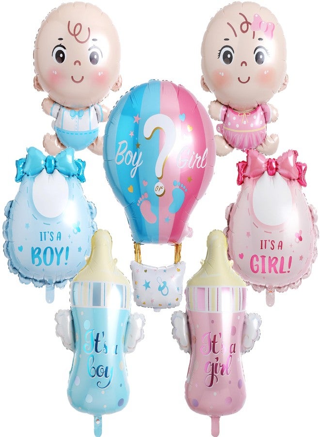 SESENSE Gender Reveal Decorations, Baby Boy or Girl Gender Reveal Balloon Set Includes Pink and Blue Foil Balloons for Baby Shower Decorations Baby Party Supplies 7 Pcs - Image 1