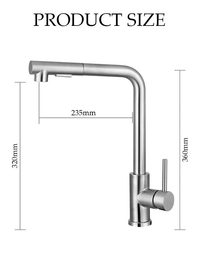 DUNISO Stainless Steel Kitchen Faucet with 360° Rotating Water Outlet 3 Effluent Ways Of Water, Kitchen Sink Faucet Pull Out Brushed Nickel Single Handle Classic Style Fashion-forward Built to Last  - Image 2