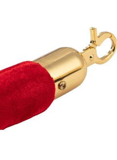 Y&D 2 pcs Red Velvet Stanchion Rope Crowd Control Barriers Safety with Polished Gold Hooks for Movie Theaters Grand Openings Hotels Carpet Events Party Supplies  - Image 4