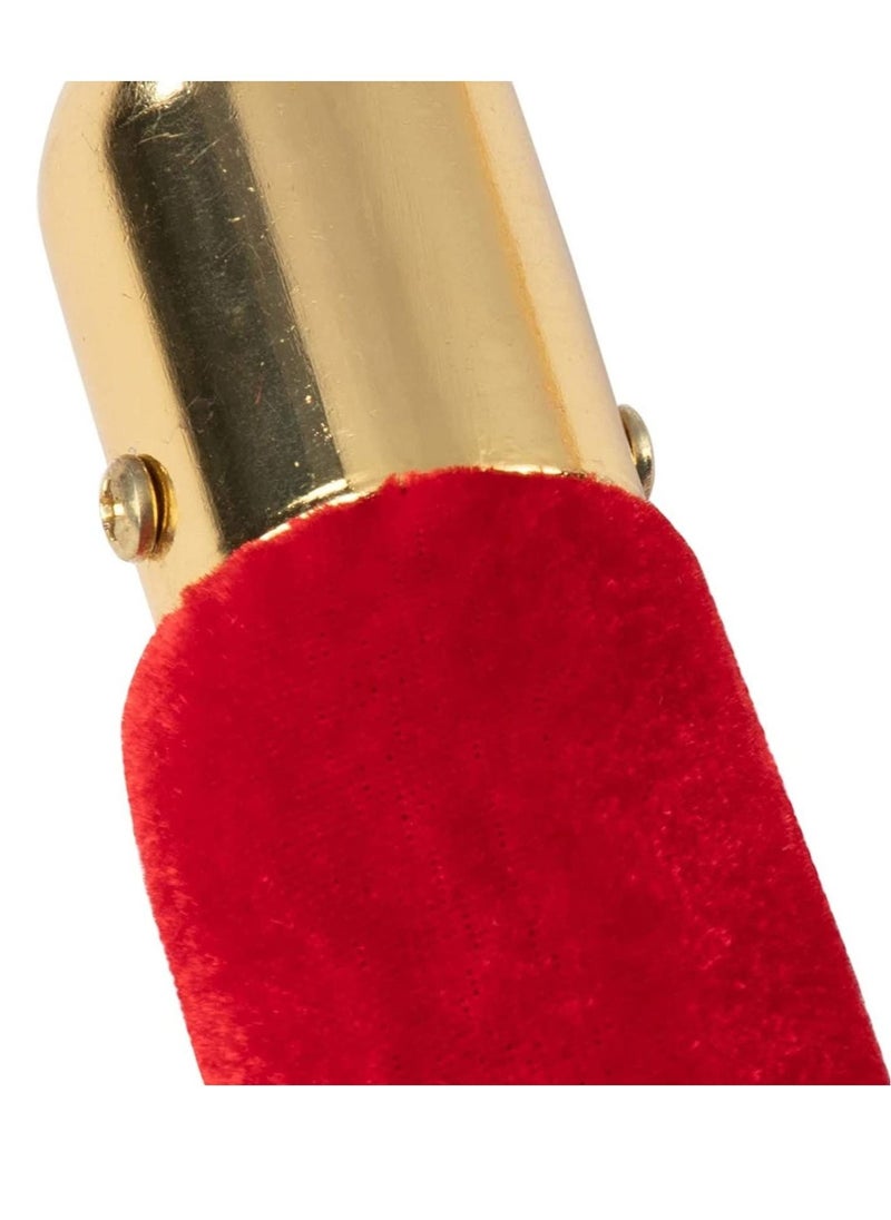 Y&D - 2 pcs Red Velvet Stanchion Rope Crowd Control Barriers Safety with Polished Gold Hooks for Movie Theaters Grand Openings Hotels Carpet Events Party Supplies - Image 1