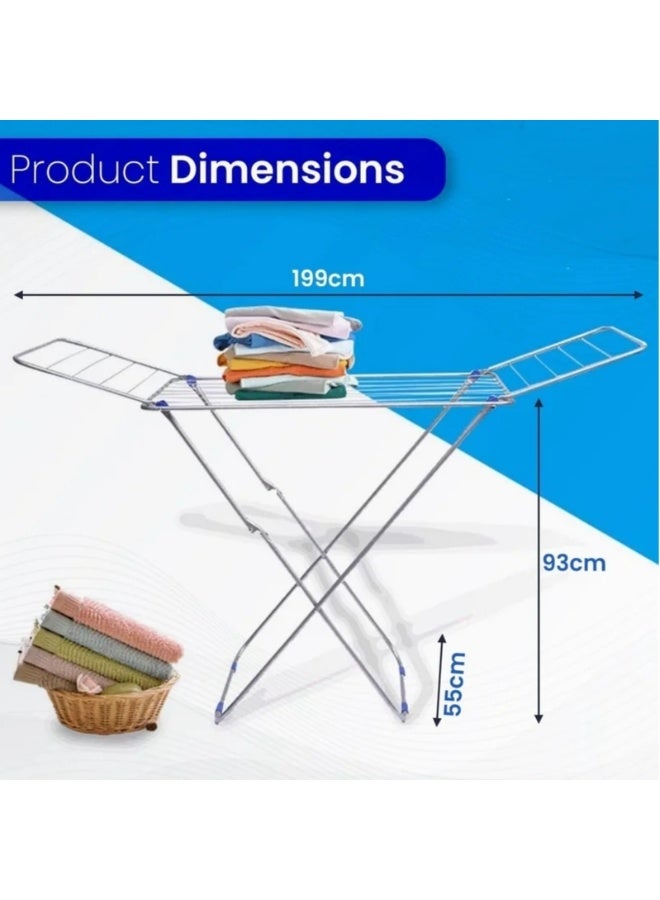 Home Smart Cloth dryer Foldable Rack Laundry Winged Style Drying Stand Heavy Duty Rack - Image 3
