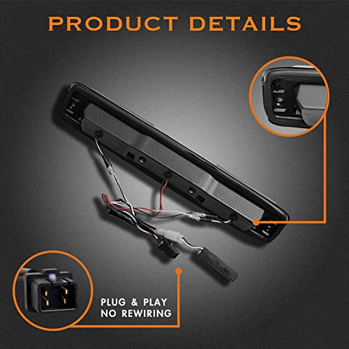 Cxdar Third 3rd Brake Light, LED High Mount Stop Light for 1999-2007 Chevy Silverado GMC Sierra 1500 2500 3500 HD Classic, Rear Center Cab Roof Tail Cargo Lamp, Smoke Lens - Image 2