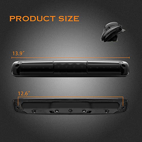 Cxdar Third 3rd Brake Light, LED High Mount Stop Light for 1999-2007 Chevy Silverado GMC Sierra 1500 2500 3500 HD Classic, Rear Center Cab Roof Tail Cargo Lamp, Smoke Lens - Image 5
