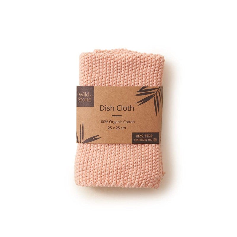 Wild Stone Wild & Stone | Organic Cotton Dish Cloth | Eco-Friendly Kitchen Cloth | Biodegradable & Compostable Cleaning Cloth | Rose - Image 1