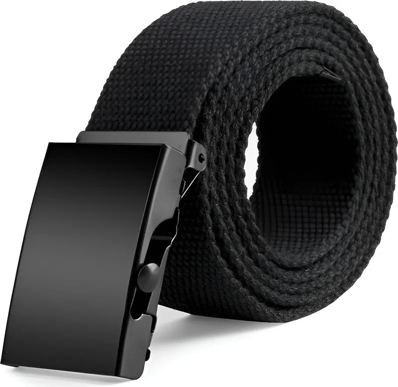 Vanilla Collection Vanilia Collection Anti Allergic Matte Buckle Tactical Style Cloth Pin Belt Black Color