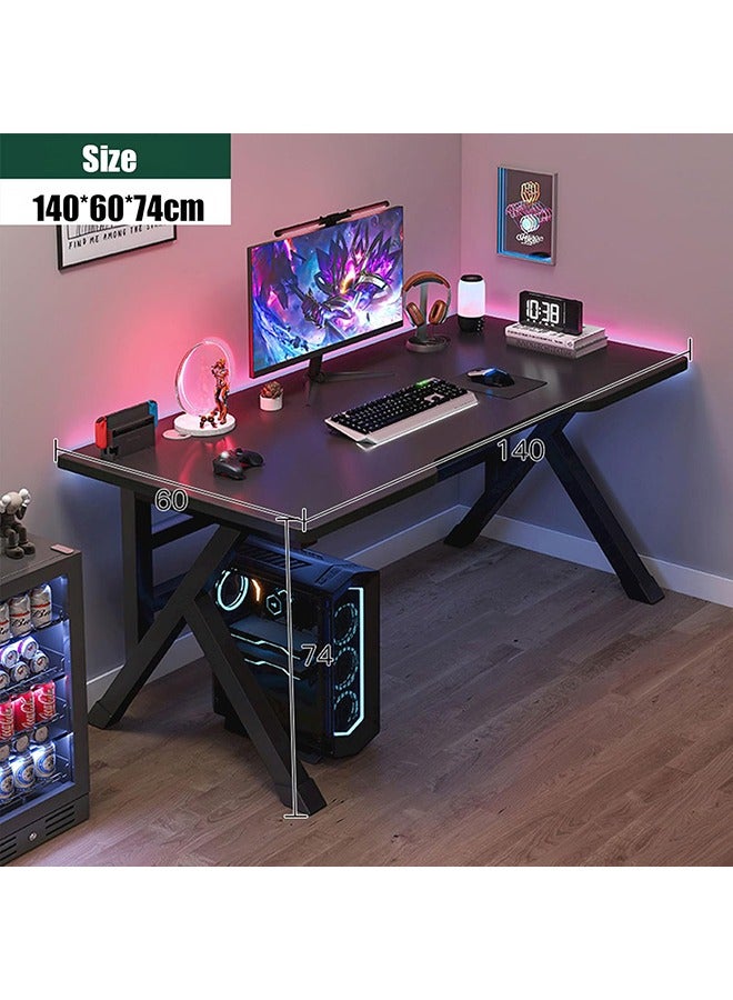 بيوينتي مكتب الكمبيوتر المنزلي لعبة الجدول مع ارتفاع رفوف مكتب تصميم مريح سطح المكتب واسعة مع قدرة قوية ، ومناسبة جدا للاعبين الكبار لعبة ( 140 * 60 * 75 أسود ) - Image 2