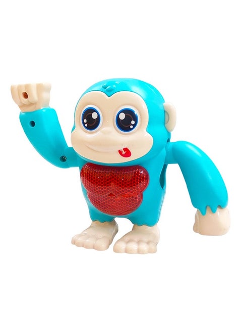 VGRASSP Cute Dancing Monkey Musical Toy for Kids | Eye Catching Moves | Hand Tumbling Orangutan Toy | with Music and Light Effects - (Light Blue)