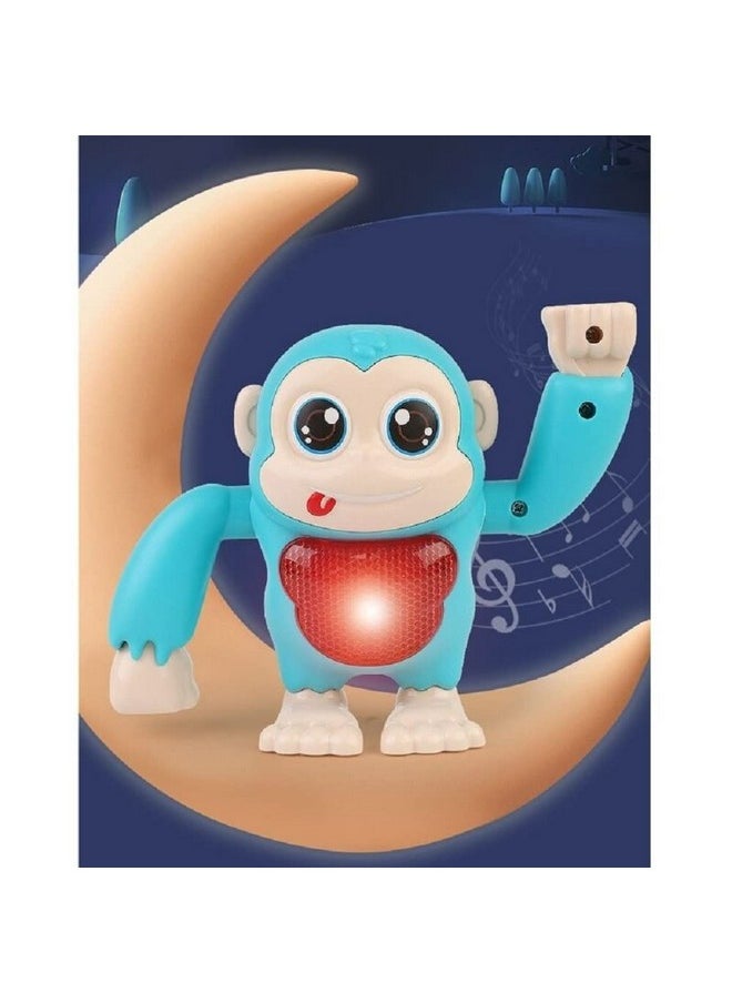vGRASSP - VGRASSP Cute Dancing Monkey Musical Toy for Kids | Eye Catching Moves | Hand Tumbling Orangutan Toy | with Music and Light Effects - (Light Blue) - Image 1