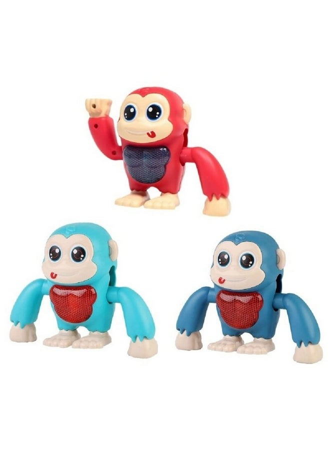 vGRASSP - VGRASSP Cute Dancing Monkey Musical Toy for Kids | Eye Catching Moves | Hand Tumbling Orangutan Toy | with Music and Light Effects - (Light Blue) - Image 1