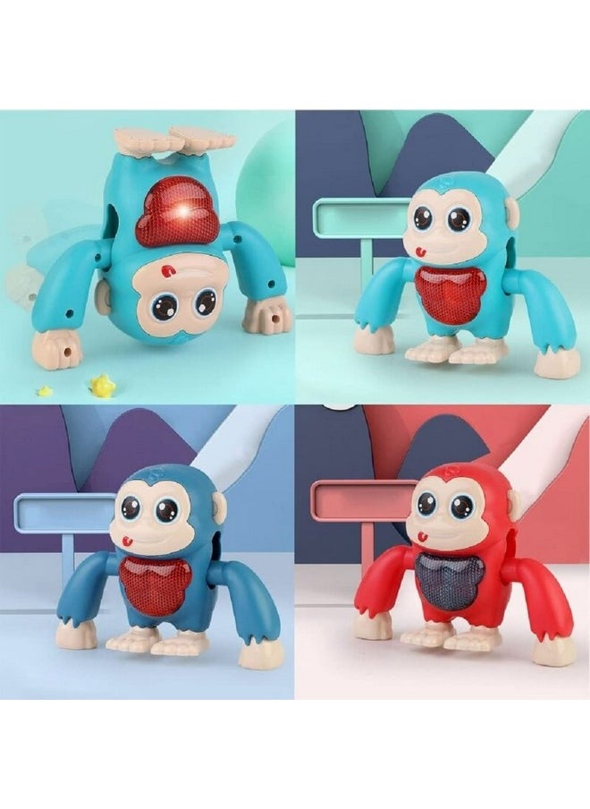 vGRASSP - VGRASSP Cute Dancing Monkey Musical Toy for Kids | Eye Catching Moves | Hand Tumbling Orangutan Toy | with Music and Light Effects - (Light Blue) - Image 1