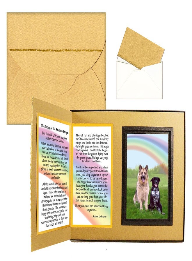 Expressly Yours! Photo Expressions Pet Lover Remembrance Gift Rainbow Bridge Poem Pet Memorial Picture Frame Keepsake and Sympathy Gift Package,Ginger with Gold Foil Accents - Image 1