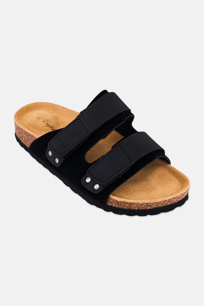 English Laundry Men Velcro Sandals, Black - Image 1