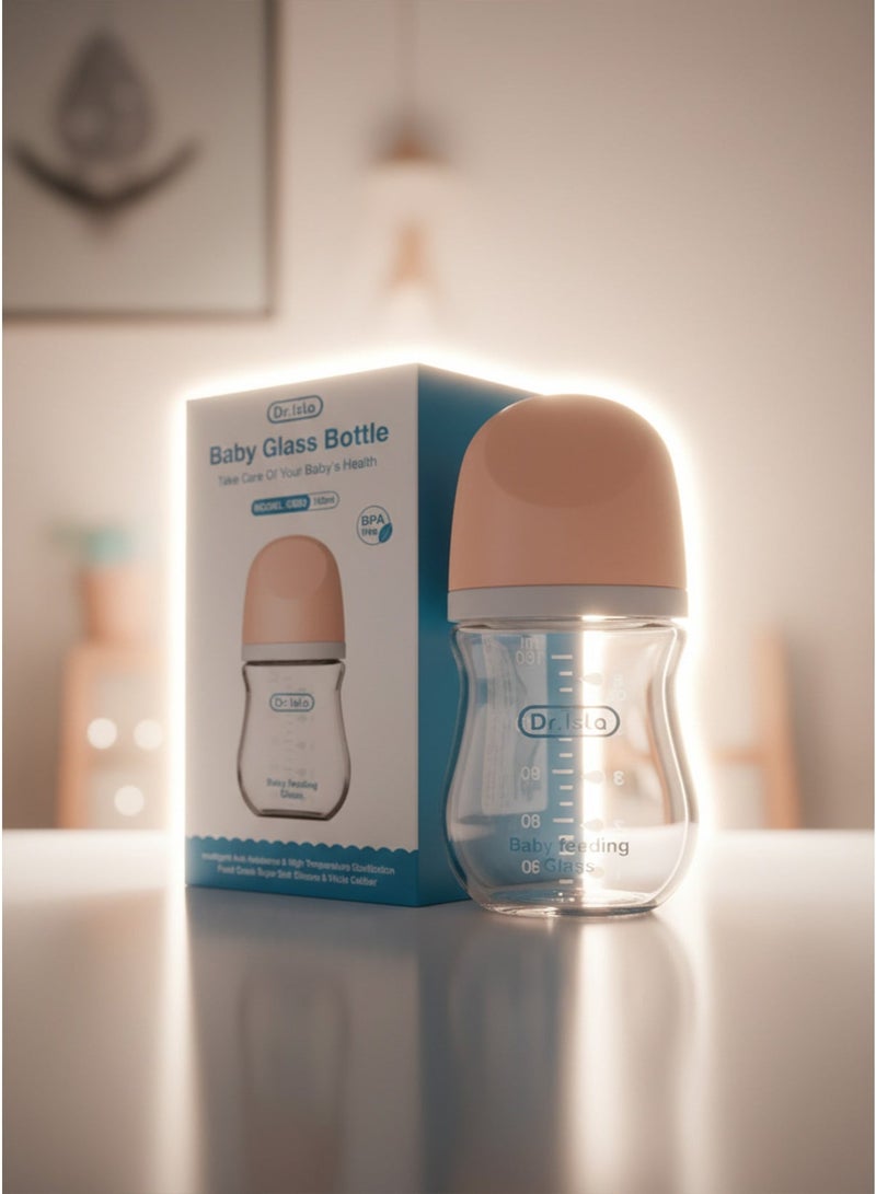 Dr.isla زجاجة رضاعة للأطفال Dr.Isla ضد الاختناق بزجاجة للأطفال حديثي الولادة مع ميزة مضادة للمغص، 160 مل، خالية من BPA - Image 1