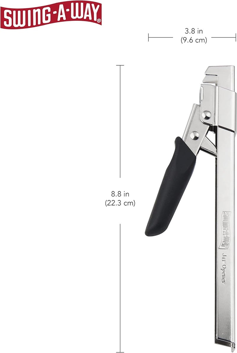 Swing-A-Way Comfort Grip Jar Opener, 7.5-Inch, Adjustable Multifunctional Stainless Steel Can Opener with Gripper, Arthritis Friendly Soft Rubber Grip Handle, Kitchen Accessories (Black) - Image 2