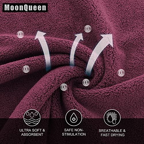 MOONQUEEN Ultra Soft Premium Washcloths Set 12 x 12 inches 72 Pack Quick Drying Highly Absorbent Coral Velvet Bathroom Wash Clothes Burgundy - Image 3