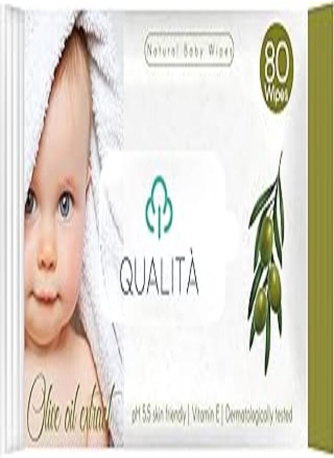 QUALITA Qualita baby wipes with olive oil and calendula oil 80 wipes 