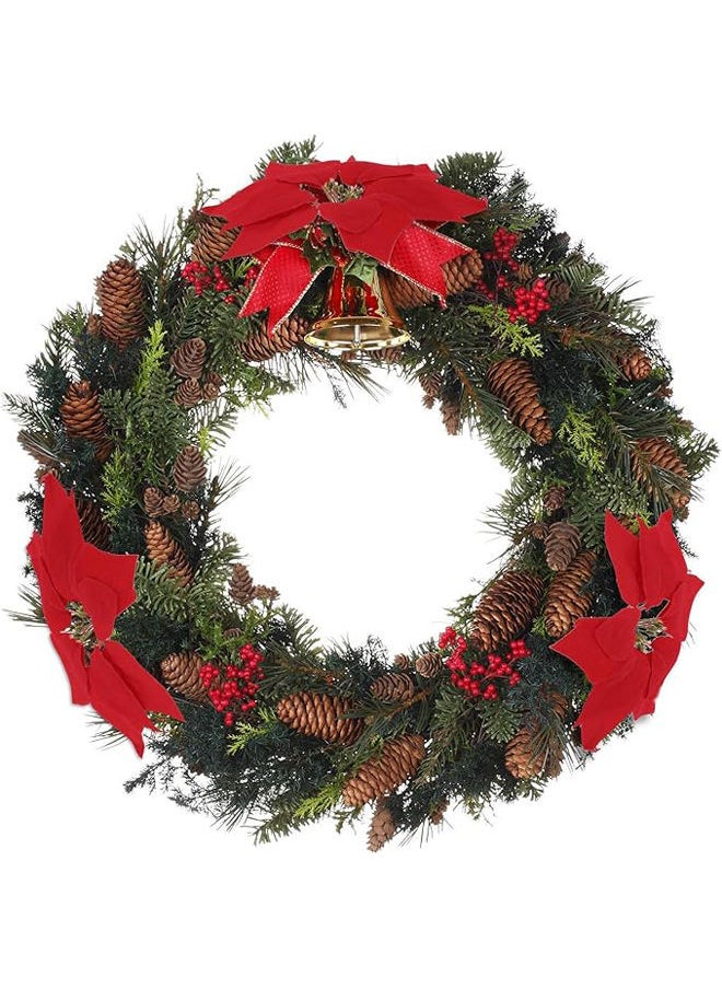 Generic Fabseller Artificial Christmas Flowers Artificial Poinsettia Floral Heads 12 Pcs  - Image 4