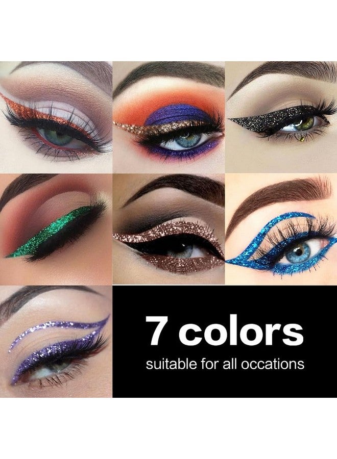 يوكانبي مجموعة مكياج كحل سائل لامع من UCANBE، 7 ألوان، قلم كحل سائل لامع بلمسة نهائية من الساتان المعدني، يدوم طويلاً، تركيبة عالية الصبغة ومقاومة للماء والتلطخ. - Image 5