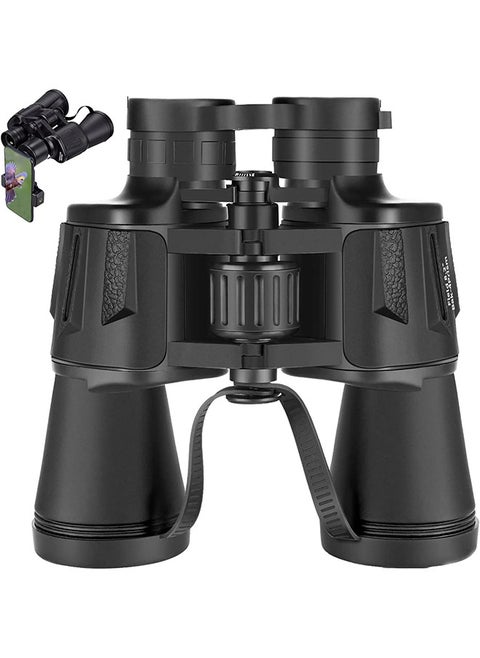 20x50 Adult High-Definition Binoculars with Upgraded Phone Adapter Waterproof High-Power Professional Binoculars with Casing and Strap for Low Light Night Vision in Hunting and Bird Watching 19x18x7cm