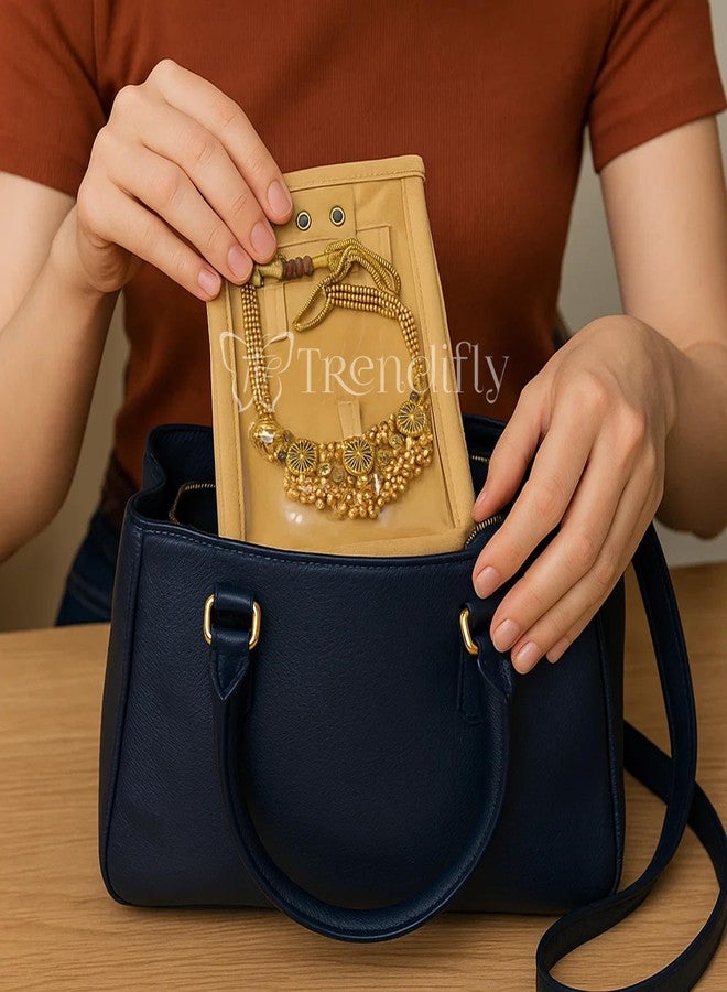 Trendifly Multipurpose Jewellery Pouch Storage Organiser With Zipper For Women Travel Small Size | Jewelry Necklace Earring Makeup Travel Accessories Storage Organizer Pouch With Zip Lock (1) - Image 5