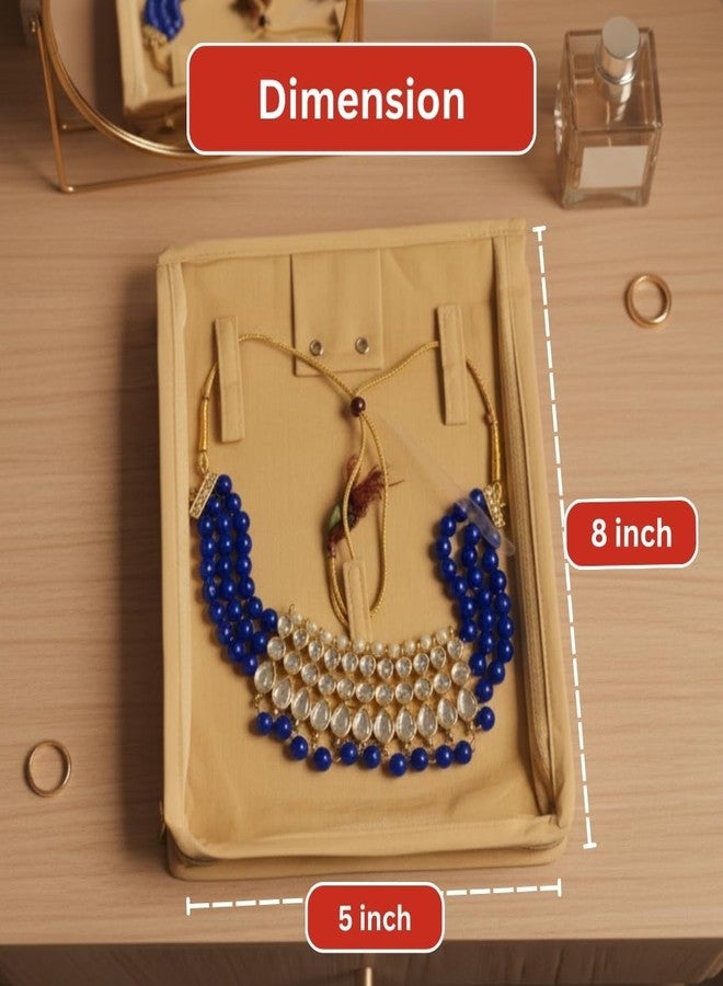 Trendifly Multipurpose Jewellery Pouch Storage Organiser With Zipper For Women Travel Small Size | Jewelry Necklace Earring Makeup Travel Accessories Storage Organizer Pouch With Zip Lock (1) - Image 2
