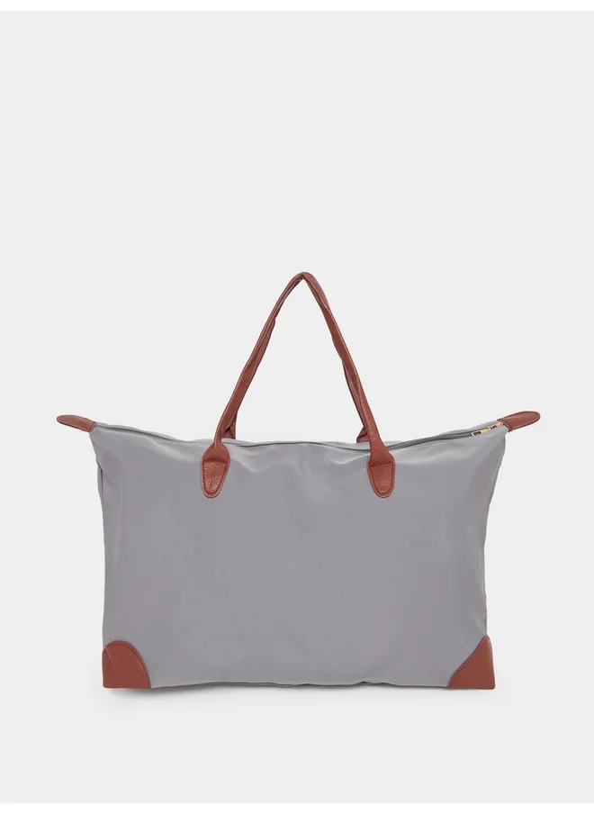 ستايلي Styli Contrast Trim Zip Closure Gym Bag